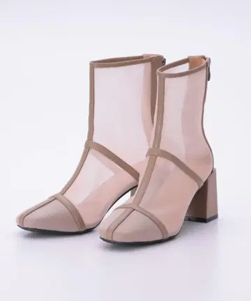 Kana 스퀘어 파이핑 메쉬 숏부츠 결혼식 경사 파티