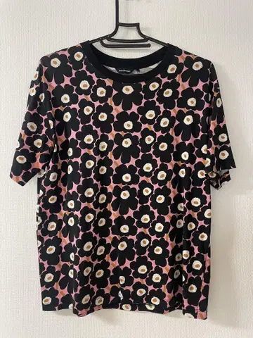 Marimekko 마리메꼬 플라워 프린트 반팔 티셔츠 xs