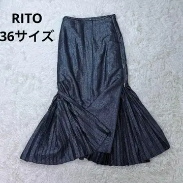 Rito [우에시로이시 모가 착용] 사이드 플리츠 메탈릭 체크 스커트