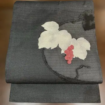 나고야 오비/여름 오비 순수 실크 명주 포도 패턴 미사용품(^^)