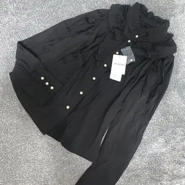 tocco closet 프릴이 귀여운 블라우스 블랙 미사용