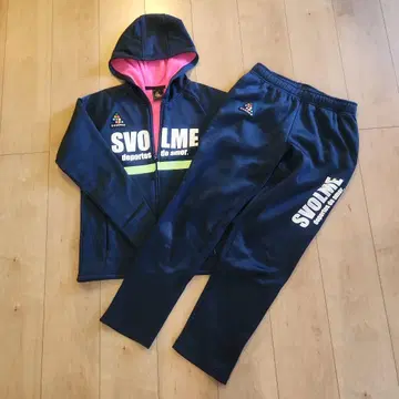 SVOLME 풀 집업 후드티 네이비/핑크