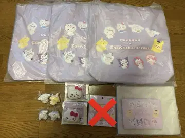 치이카와 (먼작귀) 산리오 토트백 헤어 클립 플로키 마스코트 참