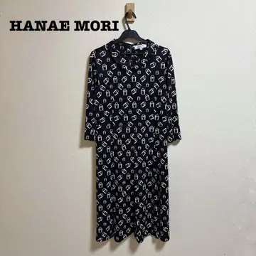새상품급 HANAE MORI 올 패턴 원피스 스트레치 소재