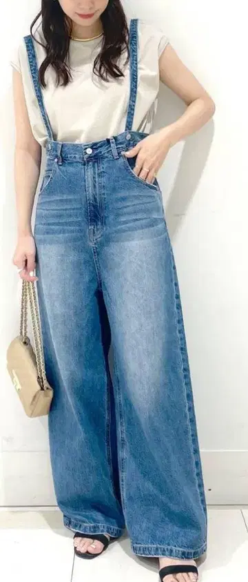 와이드 레그 데님 팬츠 라이트 블루