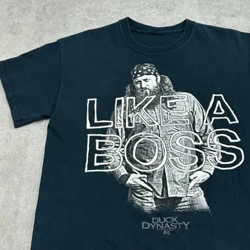 DUCK DYNASTY TV 수염 아저씨 반팔 티셔츠 구제 의류 블랙 M