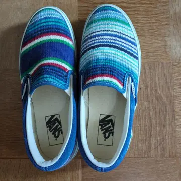 VANS 슬립온 파랑, 그린, 빨강, 화이트 스트라이프