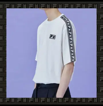 화이트 휠라 BTS 콜라보 티셔츠 루즈핏