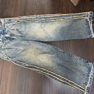 HARE 프린지 디자인 와이드 데님