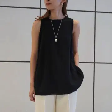 YLEVE 코튼 린넨 슬리브리스 풀오버