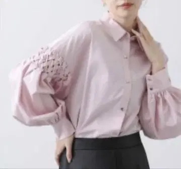 핑크 긴팔 셔츠 소매 뜨개질 디자인