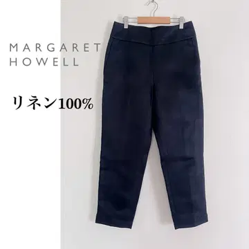 마가렛 호웰 린넨 100% 크롭 테이퍼드 팬츠 네이비 I