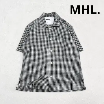 새상품급 MH 엘르 반팔 코튼 깅엄 체크 셔츠 S