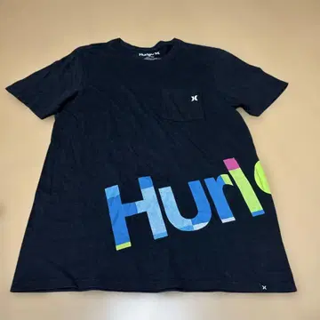 64 Hurley M 사이즈 블랙 티셔츠 로고 프린트