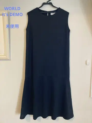 블랙 슬리브리스 롱 원피스 미사용품