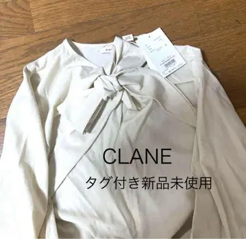 택 포함 미사용 새상품 CLANE DESIGN 아이보리 리본 블라우스