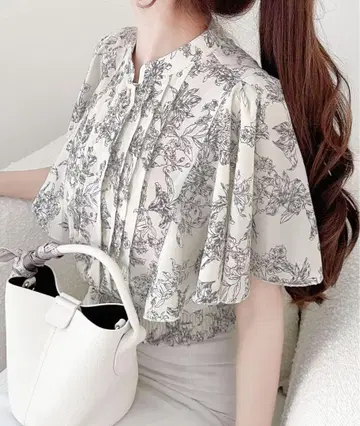 블라우스 꽃무늬 레트로