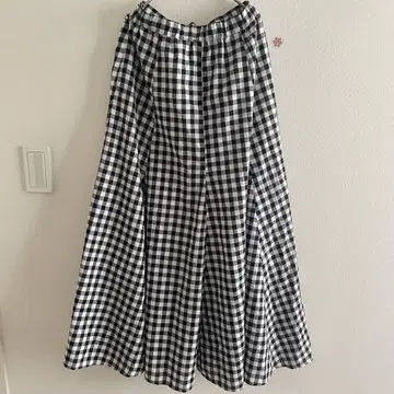 써니 라벨 SONNY LABEL 깅엄 체크 플레어 롱 스커트