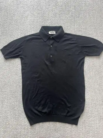 JOHN SMEDLEY 블랙 피케 셔츠 S