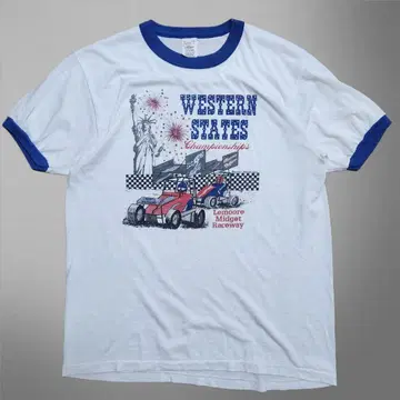 70s STEDMAN 빈티지 티셔츠 링거 티 화이트 USA제 L