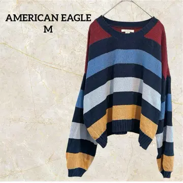 AMERICAN EAGLE [M] 스트라이프 니트 컬러풀한 포완 소매