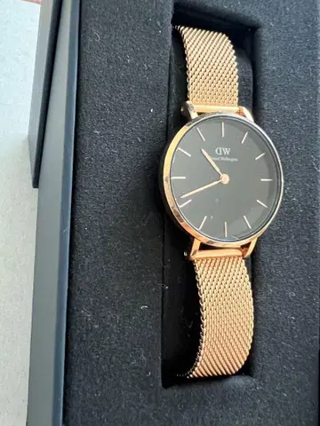 Daniel Wellington 아날로그 손목시계 핑크 골드