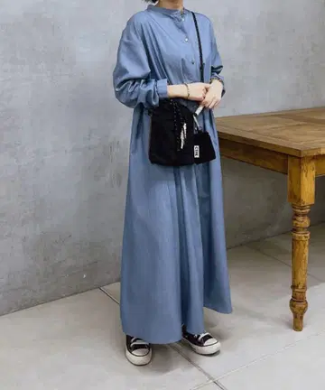 un dix cors 블루 셔츠 원피스
