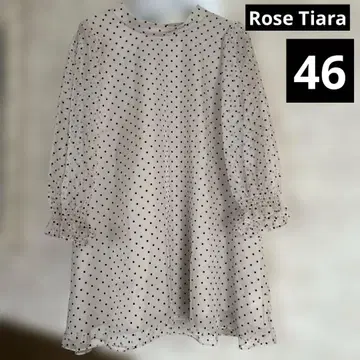 새상품급 빅 사이즈 46 로즈 티아라 도트 튜닉