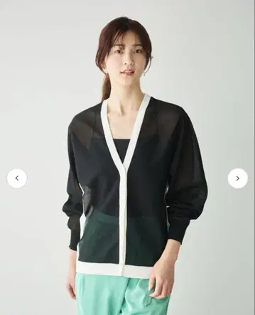 새상품 루니 바이컬러 시어 가디건