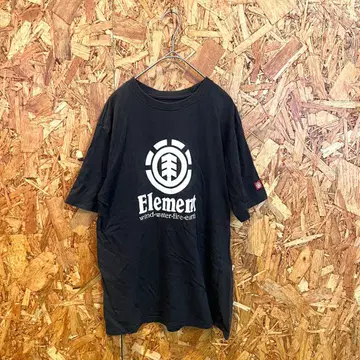 ELEMENT 엘리먼트 반팔 티셔츠 로고 프론트 프린트 블랙