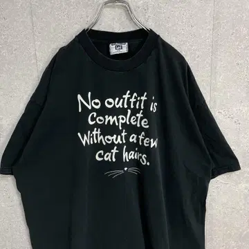 Lee USA제 캣 고양이 메시지 프린트 블랙 티셔츠 2XL