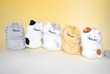 뚱보 고양이 미니 스코 앉은 봉제 인형 2개, 총 5종