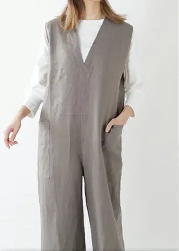 새상품급 Honnete 오넷 아이리쉬 린넨 점프 수트 1 오트밀