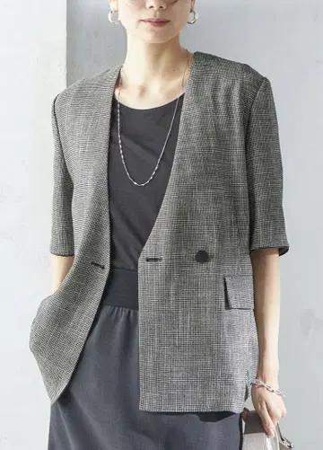 SHIPS WOMEN <>카라미 노라펠 반팔 자켓