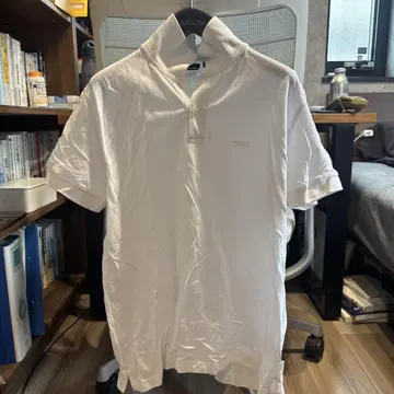 BOSS 화이트 피케 셔츠