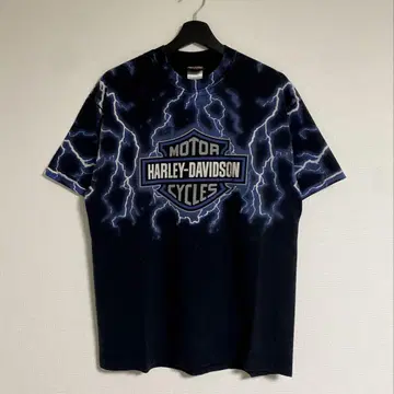 HARLEY DAVIDSON BLUE FLAME 티셔츠 롱 T