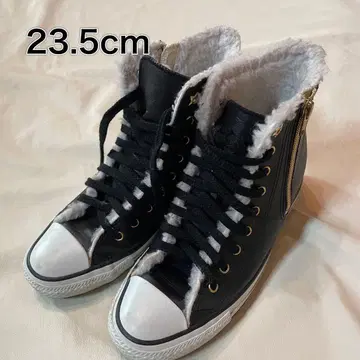 23.5cm 사이드 지퍼 하이컷 스니커즈 안쪽 보아 블랙 컨버스