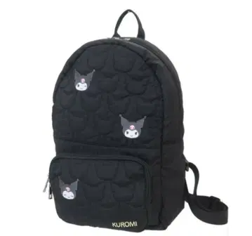 KUROMI 퀼트 블랙 백팩
