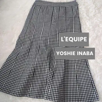 L'EQUIPE YOSHIE INABA 깅엄 체크 플레어 스커트 9