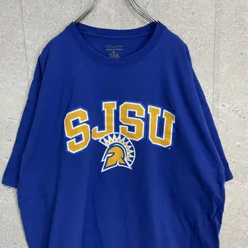 챔피온 SJSU 센노제 주립 대학 팀 로고 프린트 티셔츠 2XL
