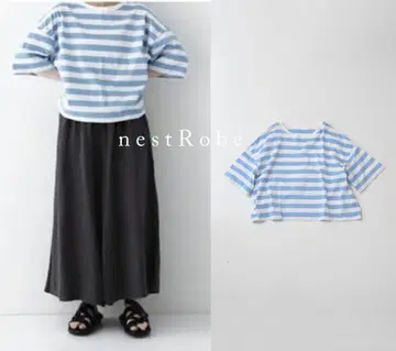 nest Robe 네스트로브 코튼 와이드 보더 티셔츠