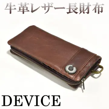 미사용 소가죽 가죽 장지갑 빈티지 캐주얼 남성용 브라운 DEVICE