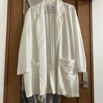 페넬 화이트 테일러드 시어 자켓 38
