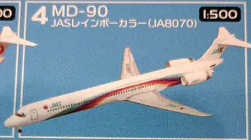 JAL 윙 컬렉션 MD-90 JAS 레인보우 컬러 에프토이즈