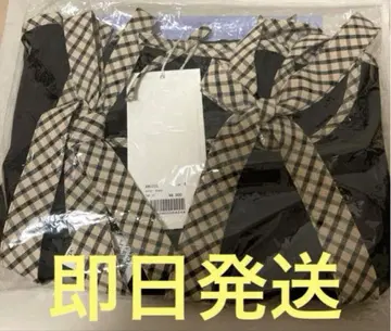앤드메리 알리스 체크 리본 탑 블랙