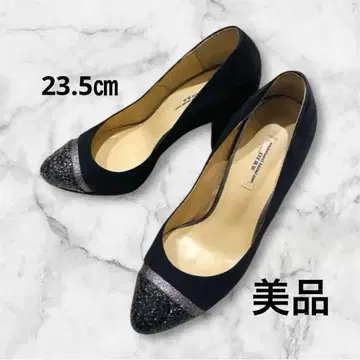 세븐투웰브 서티 23.5cm 네이비 스웨이드 펌프스 글리터