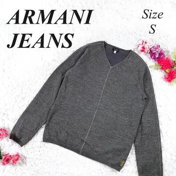 ARMANI JEANS 아르마니 긴팔 니트 V넥 코튼 울 S