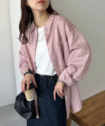 discoat 더블 스트라이프 셔츠