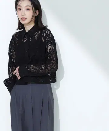 택 포함 새상품 NATURAL BEAUTY BASIC 크롭 레이스 셔츠