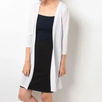 사리아 롱 가디건 화이트